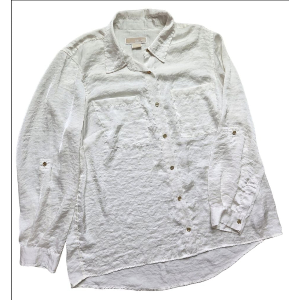 Women's Michael Kors Button-Up Shirt Size 1X White